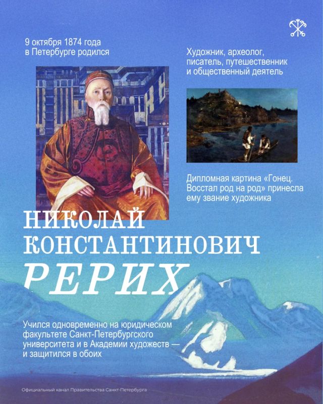 9 октября отмечаем 152 года со дня рождения Николая Рериха — художника, путешественника, гуманиста
