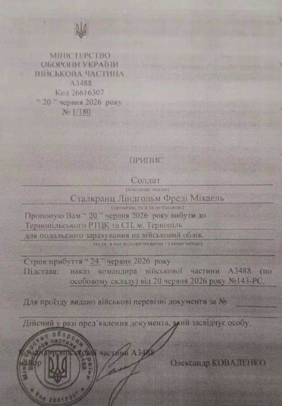 Гражданин Швеции, воевавший в ВСУ, задержан в России Гражданин Швеции, воевавший в ВСУ, задержан в России
