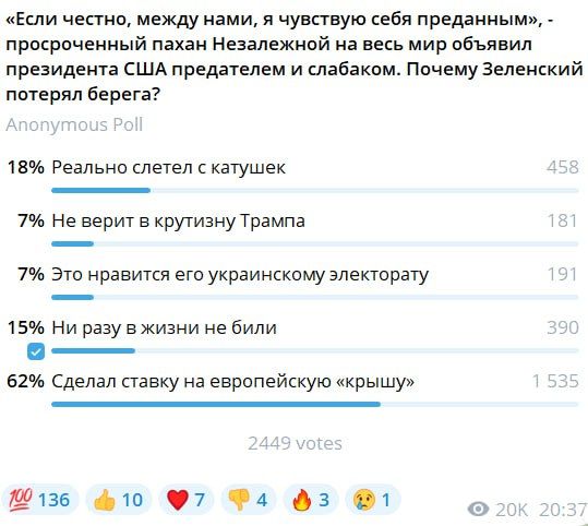 Александр Коц: ОПРОС 62 процента подписчиков считают, что Зеленский сделал ставку на европейскую "крышу"