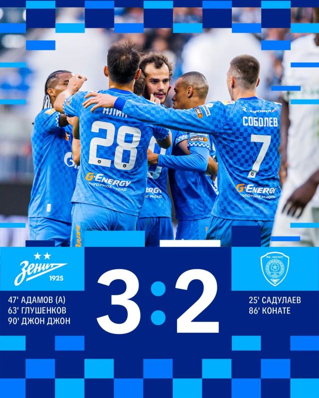«Зенит» победил «Ахмат» 3:2