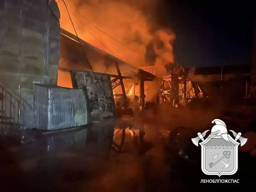 Склад с красками сгорел в Ломоносовском районе Ленобласти, рассказали в пресс-службе Леноблпожспас