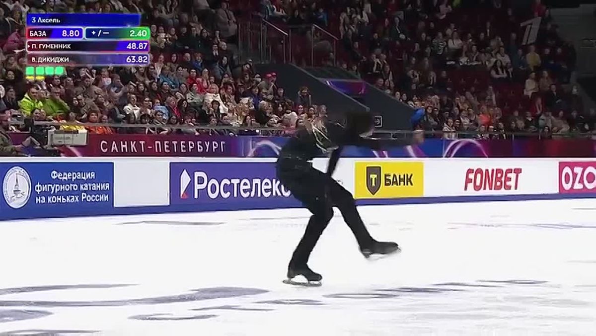 Фигурист Петр Гуменник стал лидером после короткой программы на втором этапе Гран-при России в Санкт-Петербурге