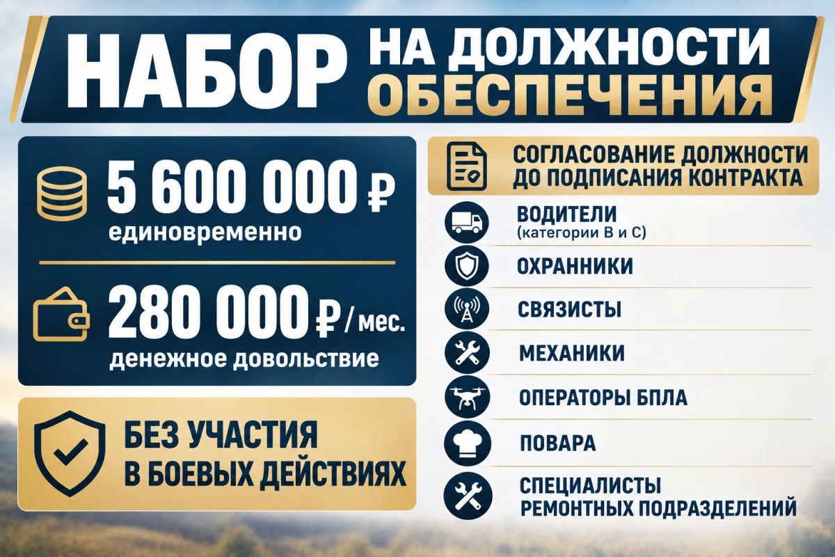 Два майора: С 5 октября открыт набор мужчин ТЫЛОВЫЕ подразделения!