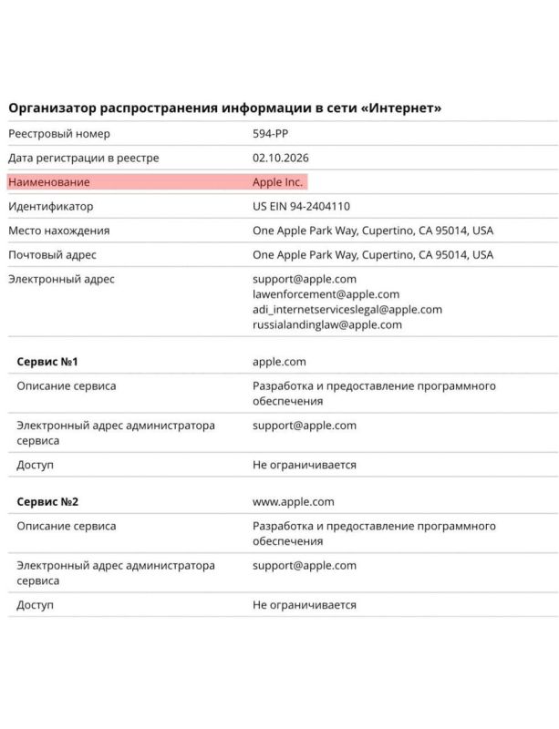 Олег Царёв: Apple и Microsoft могут лишиться части сервисов в России
